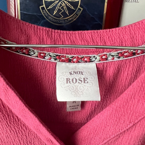 Knox Rose Coral Button-Front Tiered Mini Dress - Picture 4 of 5